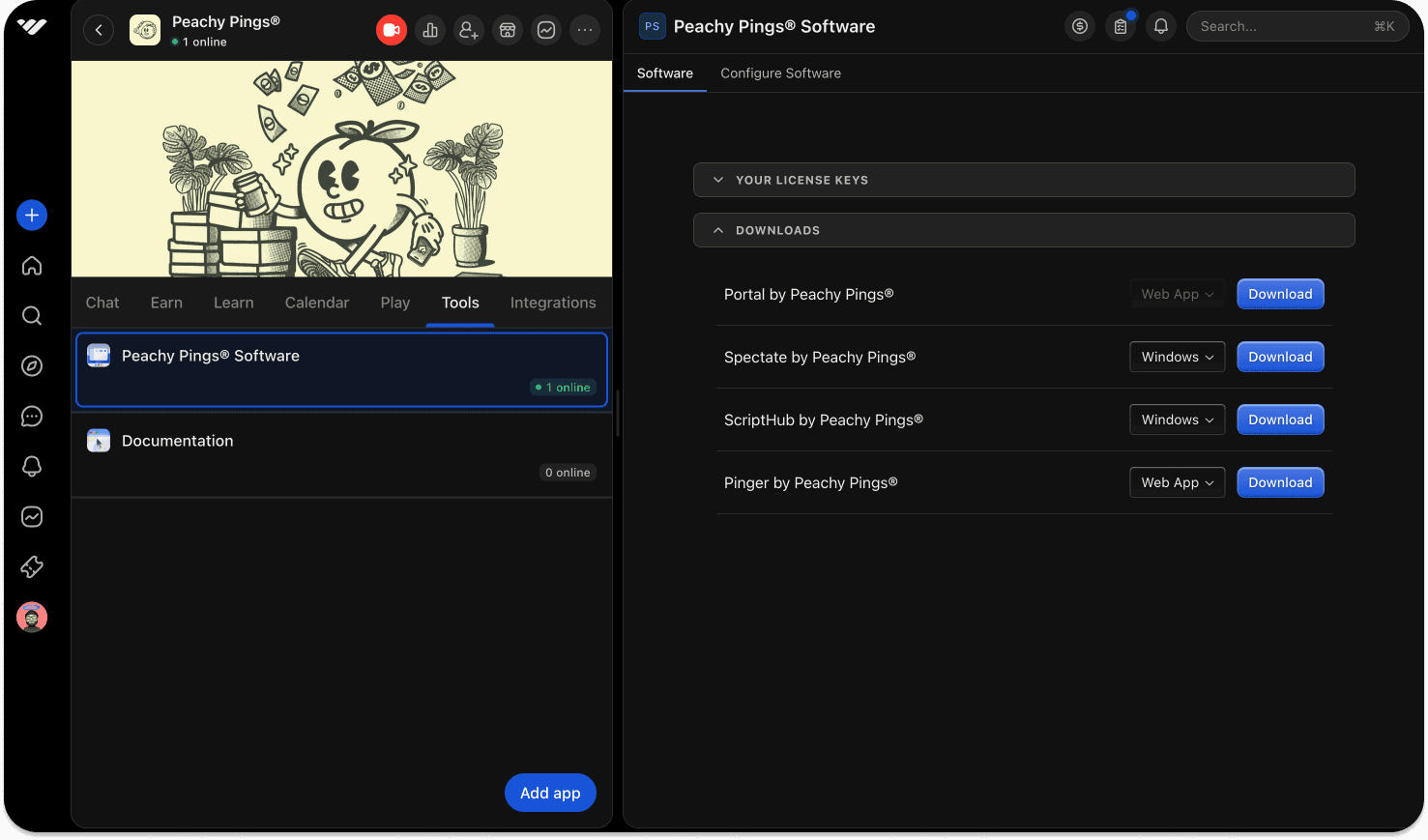 Peachy Pings Software and Documentation examples